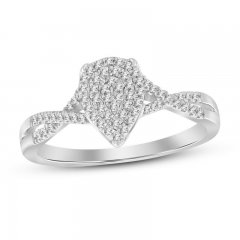 Diamond Promise Ring 1/6 ct tw Round-cut 10K White Gold