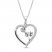 White Lab-Created Sapphire Heart Necklace Sterling Silver 18"