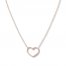 Heart Necklace 14K Rose Gold 16" to 18" Adjustable