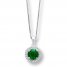 Lab-Created Emerald Necklace Sterling Silver