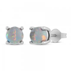 Lab-Created Opal Stud Earrings Sterling Silver