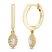 Diamond Dangle Huggie Hoop Earrings 1/4 ct tw Marquise & Round-cut 10K Yellow Gold