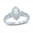 Diamond Engagement Ring 5/8 ct tw Marquise/Round 14K White Gold