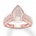 Diamond Teardrop Ring 1/15 ct tw Round-cut 10K Rose Gold