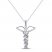 Diamond Caduceus Necklace 1/10 ct tw 10K White Gold 18"