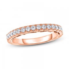 Adrianna Papell Diamond Anniversary Ring 1/2 ct tw Round-cut 14K Rose Gold