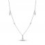 Diamond Cross Necklace 1/3 ct tw Round-cut 10K White Gold 16.3"