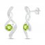 Peridot & Diamond Earrings 1/20 ct tw 10K White Gold