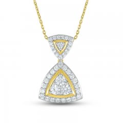 Diamond Necklace 1/2 ct tw Round-cut 10K Yellow Gold 18"