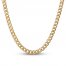 Men's Hollow Curb Chain Necklace 14K Yellow Gold 22"