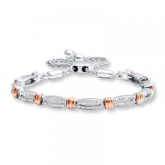 Bolo Bracelet 1/2 ct tw Diamonds Sterling Silver/10K Gold