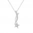 Diamond Star Necklace 1/10 ct tw Round-Cut Sterling Silver 19"