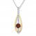 Garnet & Topaz Necklace Sterling Silver/10K Yellow Gold