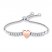 Heart Bolo Bracelet 1/20 cttw Diamonds Sterling Silver/10K Gold