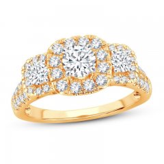 Diamond Engagement Ring 1-1/2 ct tw Round-cut 14K Yellow Gold