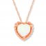 Heart Necklace Lab-Created Opal 10K Rose Gold