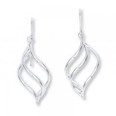 Dangle Earrings 14K White Gold