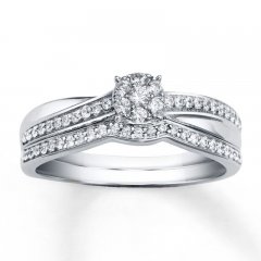 Diamond Bridal Set 1/3 ct tw Round-cut 10K White Gold