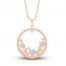 Diamond Heart Necklace 1/6 ct tw 10K Rose Gold 18"