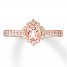 Morganite Engagement Ring 1/3 ct tw Diamonds 14K Rose Gold