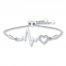 Heartbeat Bolo Bracelet 1/20 ct tw Diamonds Sterling Silver