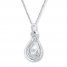 Infinity Necklace Lab-Created White Sapphires Sterling Silver