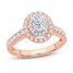 Diamond Engagement Ring 1 ct tw Oval/Round 14K Rose Gold