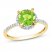 Round Peridot Ring 1/20 ct tw Diamonds 10K Yellow Gold