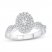 Diamond Engagement Ring 5/8 ct tw Oval/Round 14K White Gold