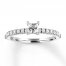 Diamond Engagement Ring 1/2 ct tw Princess/Round 14K White Gold