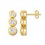 Three-Stone Diamond Earrings 1/4 ct tw Bezel 10K Yellow Gold