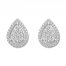 Diamond Teardrop Earrings 1/3 ct tw Round-cut 10K White Gold