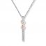 Infinity Bar Necklace 1/15 ct tw Diamonds 10K Two-Tone Gold