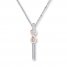 Infinity Bar Necklace 1/15 ct tw Diamonds 10K Two-Tone Gold