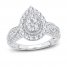 Multi-Diamond Engagement Ring 1 ct tw Round-cut 14K White Gold