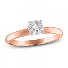 Diamond Solitaire Engagement Ring 1/2 ct tw Round-Cut 10K Rose Gold