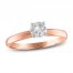 Diamond Solitaire Engagement Ring 1/2 ct tw Round-Cut 10K Rose Gold