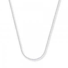 Wheat Chain Necklace 14K White Gold 18" Length