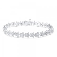 Diamond Star Fashion Bracelet 1/2 ct tw Sterling Silver 7.25"