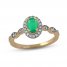 Emerald & Diamond Ring 1/5 ct tw 10K Yellow Gold