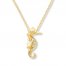 Diamond Seahorse Necklace 10K Yellow Gold