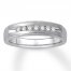 Men's Diamond Wedding Band 1/4 Carat tw 10K White Gold