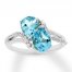 Blue & White Topaz Ring Sterling Silver