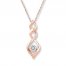 Diamond Necklace 1/10 ct tw Round-cut 10K Rose Gold