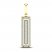 Men's Diamond Thin Dog Tag Charm 1/2 ct tw Round-cut 10K Yellow Gold