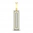 Men's Diamond Thin Dog Tag Charm 1/2 ct tw Round-cut 10K Yellow Gold