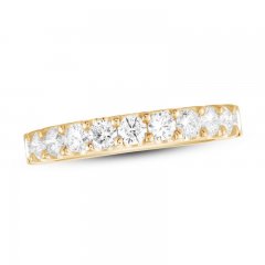 Leo Diamond Anniversary Band 7/8 ct tw Round-cut 14K Yellow Gold