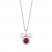 Disney Treasures Mickey Mouse Lab-Created Ruby & Diamond Necklace Sterling Silver 17"