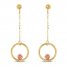 Circle Bead Dangle Earrings 14K Two-Tone Gold