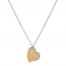 Heart Paw Print Necklace 14K Yellow Gold 16"-18" Adjustable